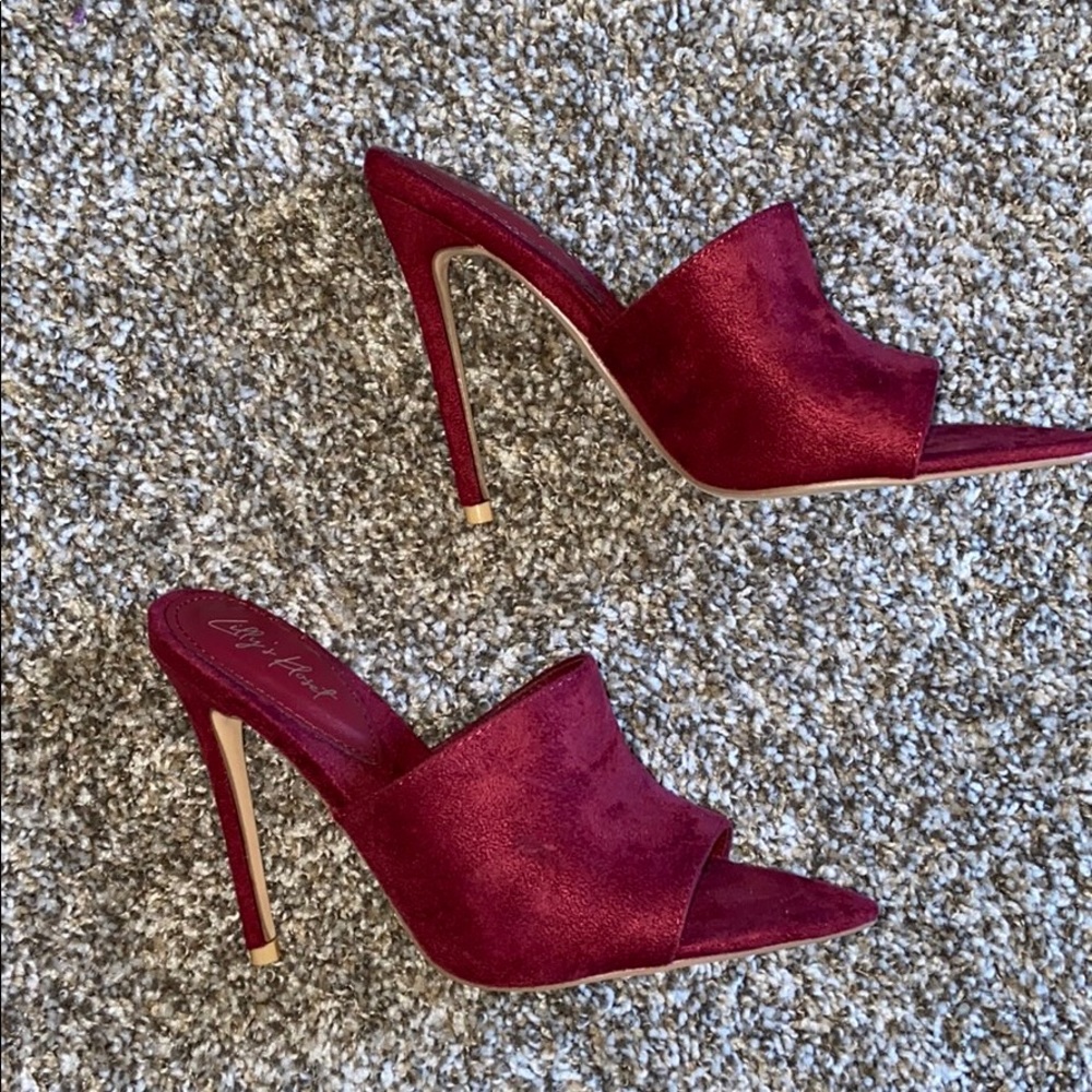 Burgundy suede mules **BRAND NEW**